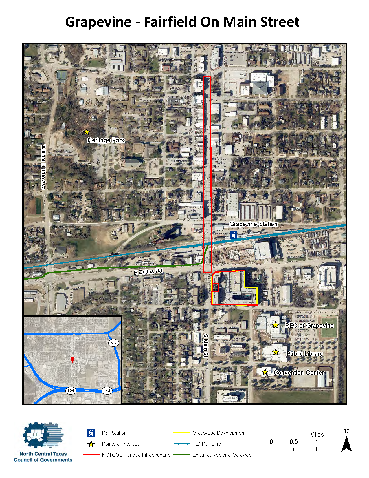 Grapevine Main Street Map