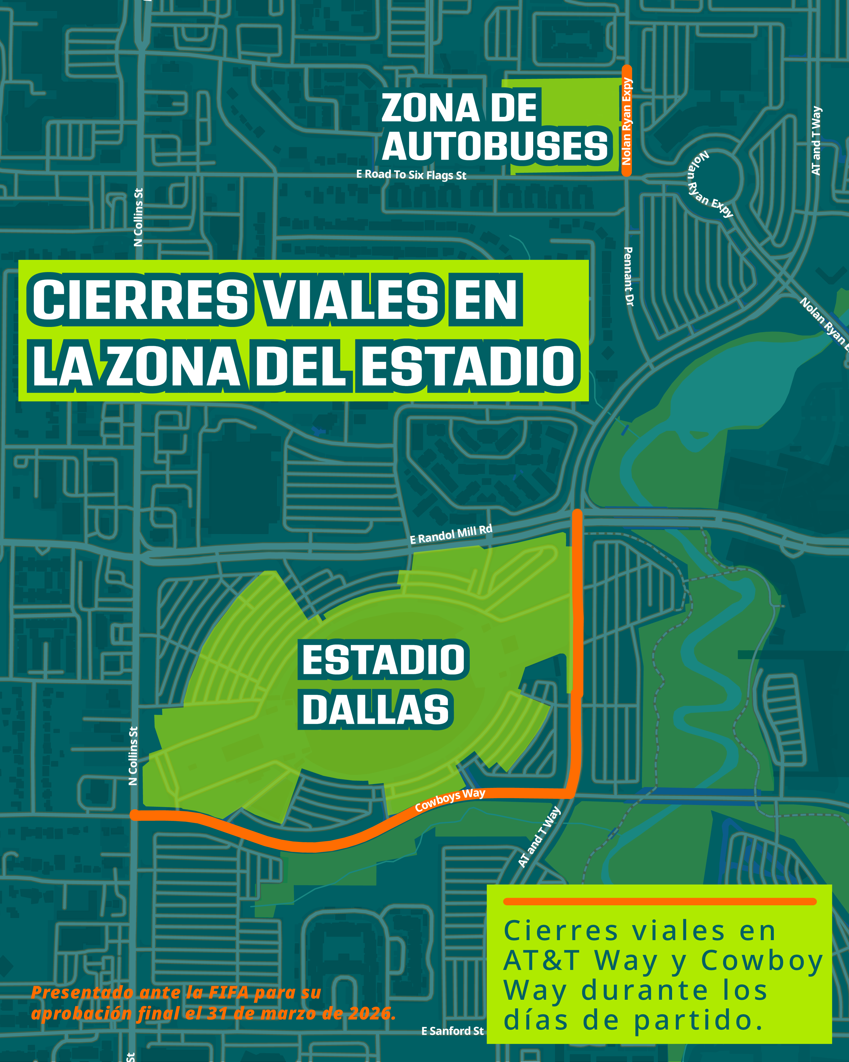 Spanish Stadium Road Closures Map Spanish Stadium Road Closures Map