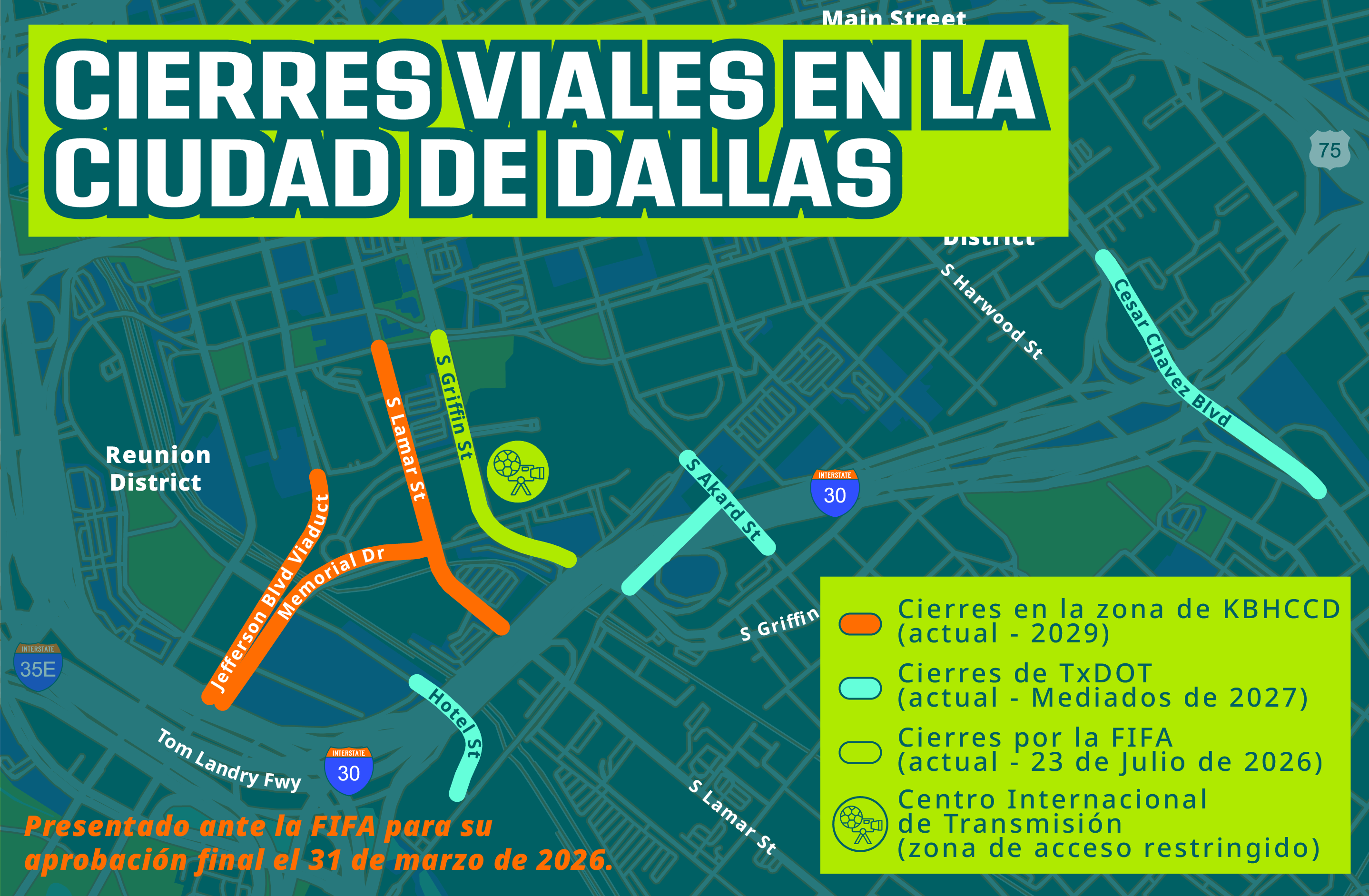 Spanish City of Dallas Road Closures Map Spanish City of Dallas Road Closures Map