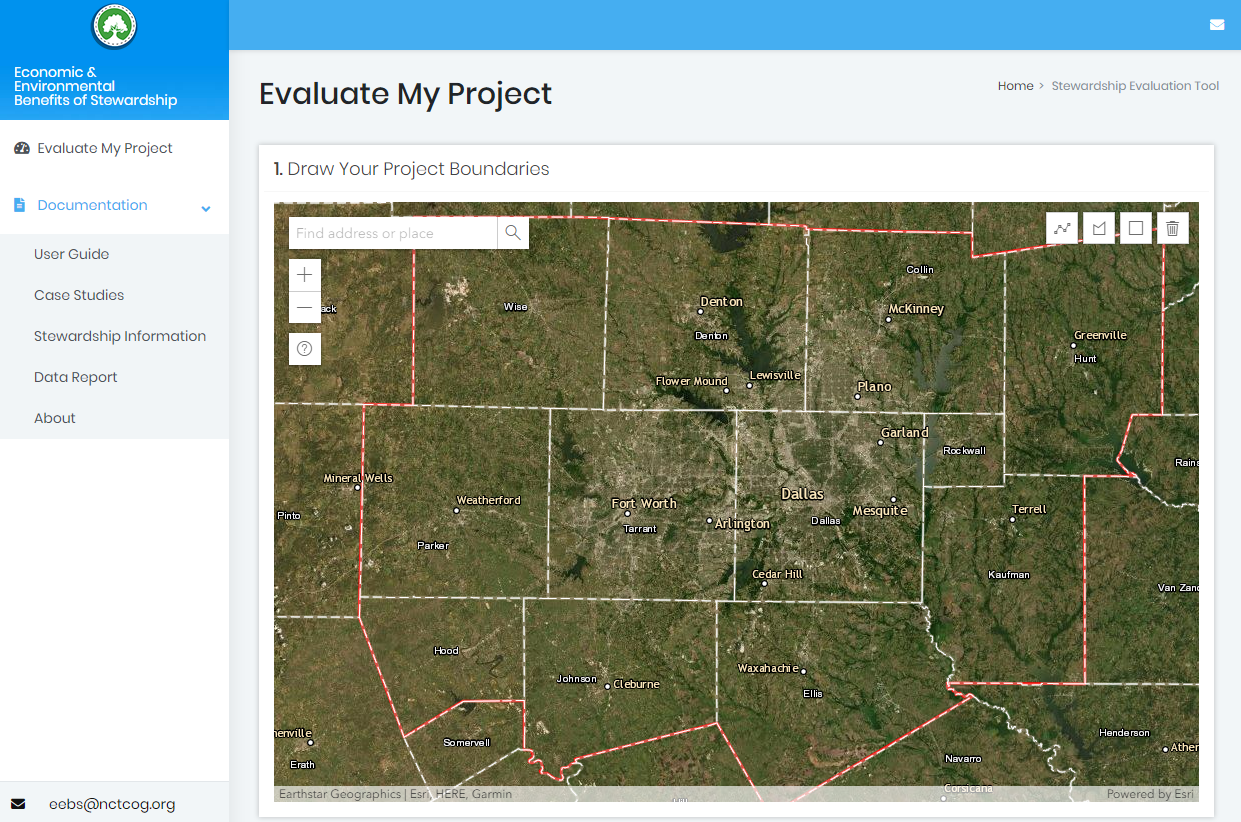 This is a preview to the Economic & Environmental Benefits of Stewardship page with the user guide, Project Evaluation Tool, and stewardship information.