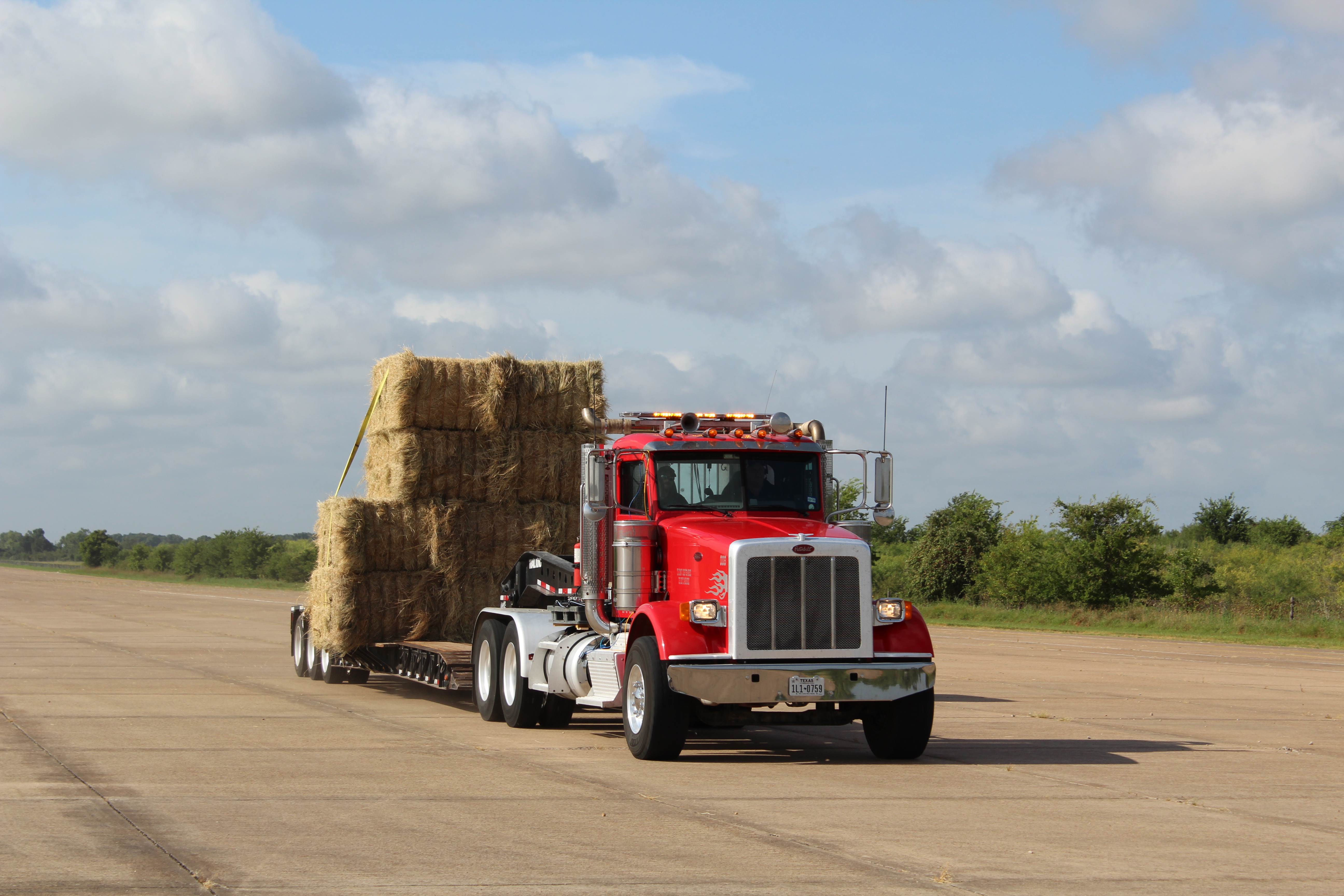 Over-sized heavy- duty vehicle being tested.