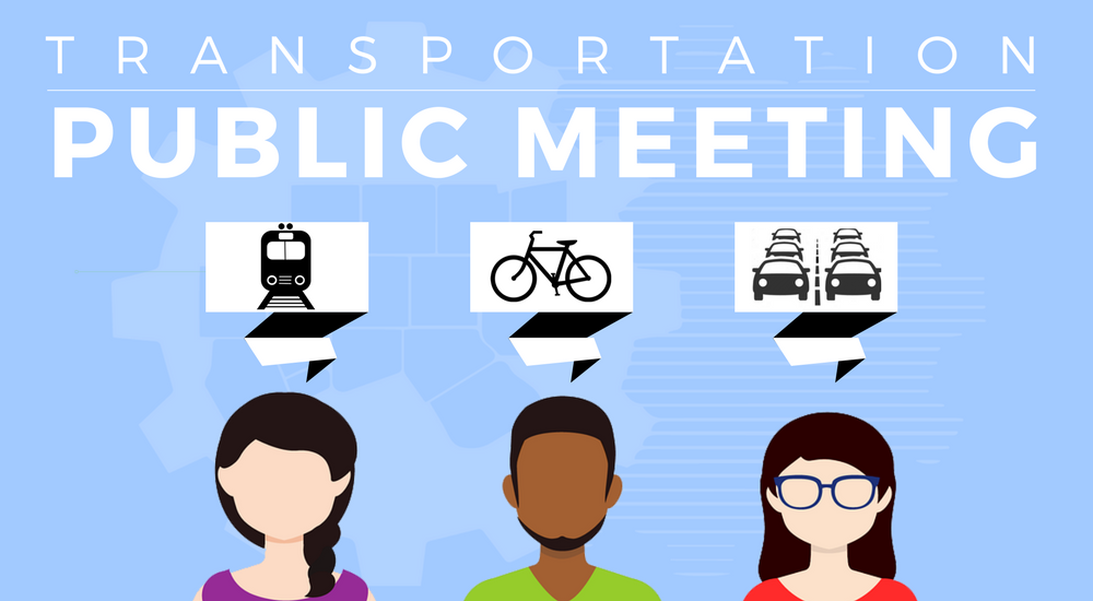 This is an image with text "Transportation public meeting"