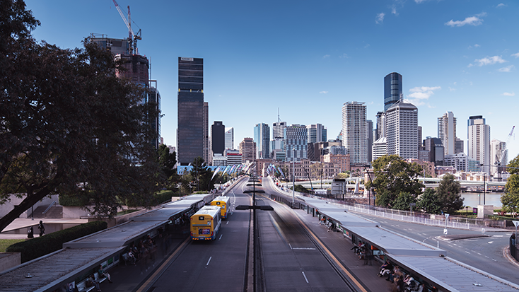 City with cars and buildings