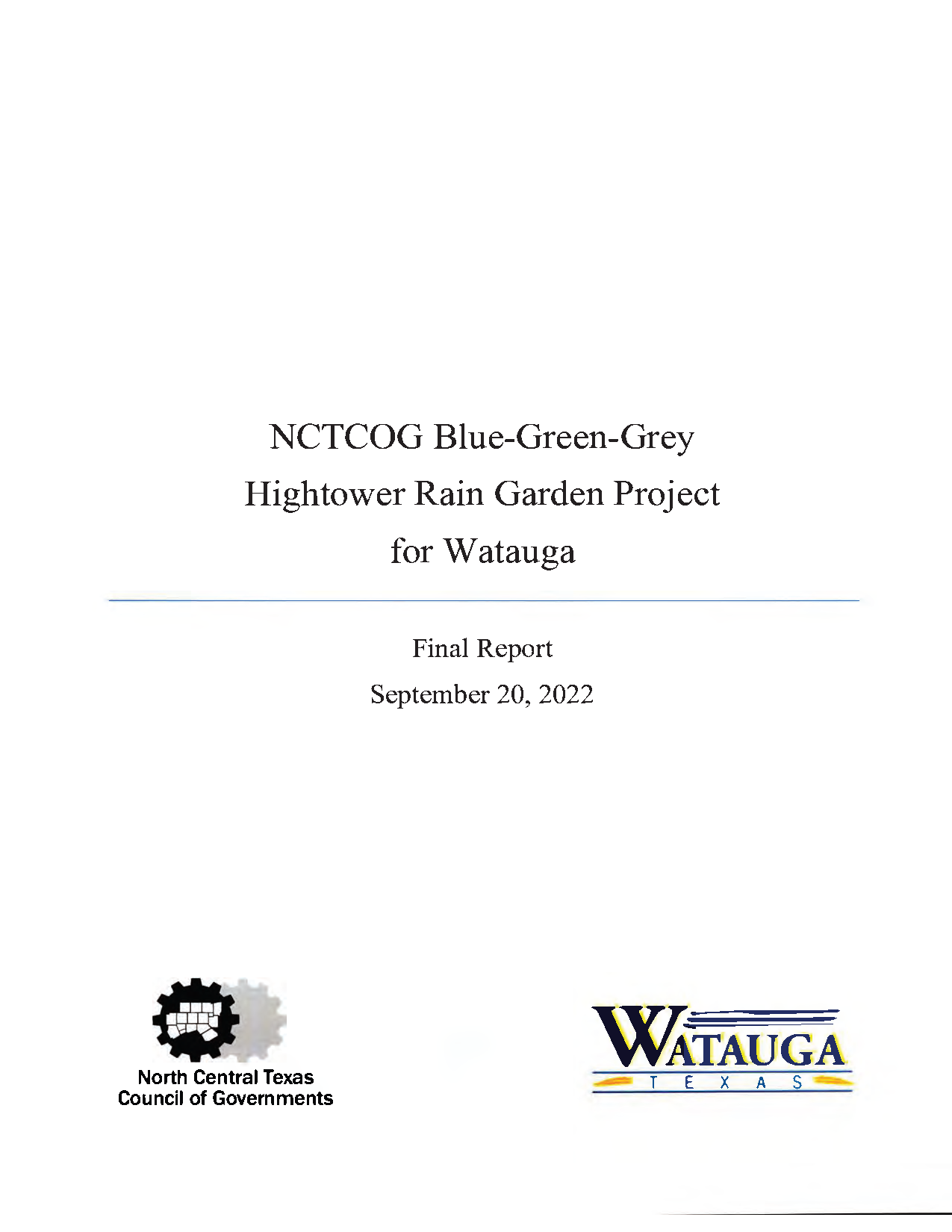 Hightower Rain Garden Project Cover