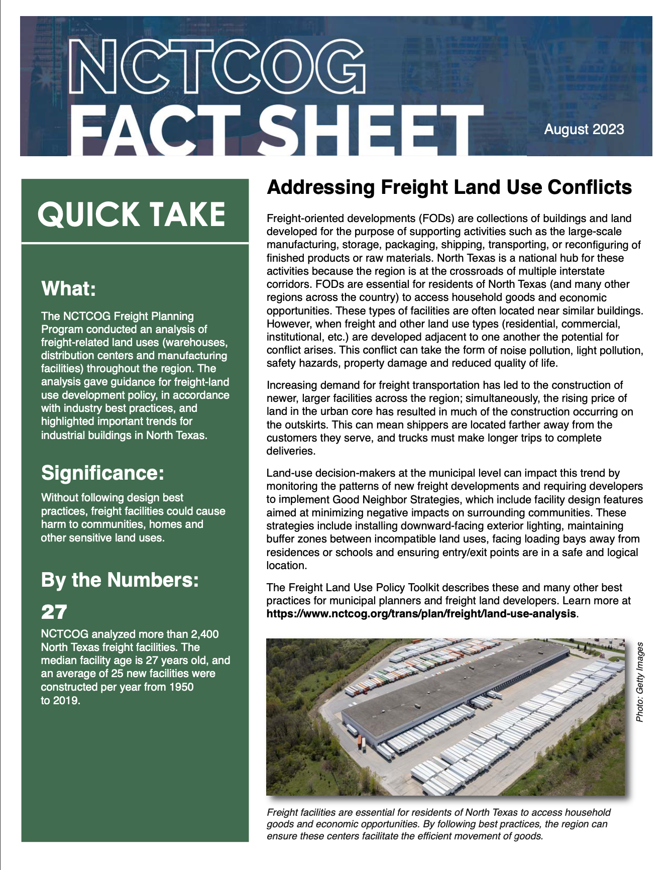 Thumbnail to NCTCOG Fact Sheet