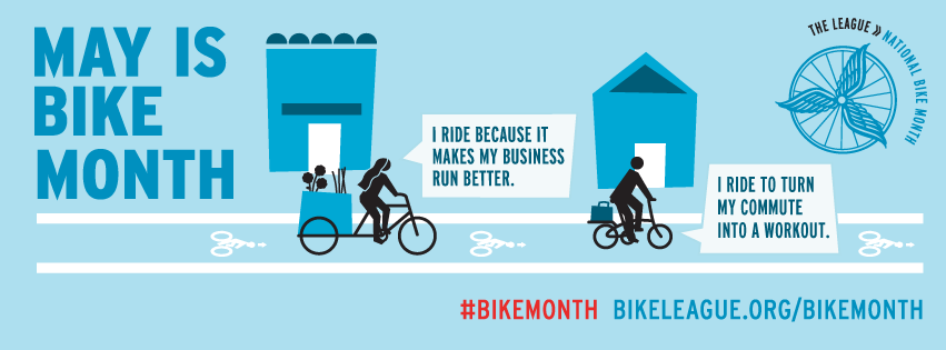 Graphic of May is Bike Month