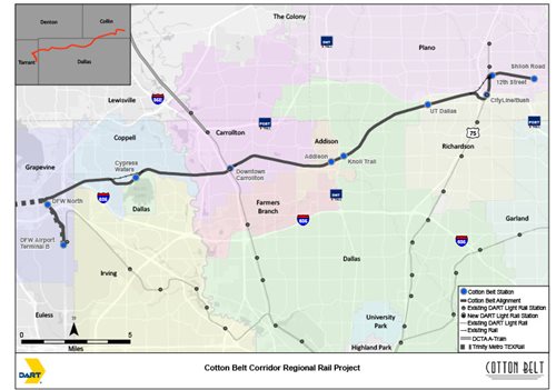 This is a map preview of the Silver line regional rail