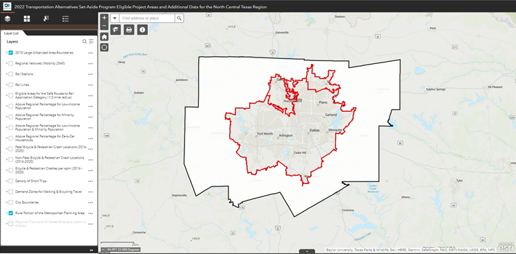 2022 Transportation Alternatives Call for projects boundary map