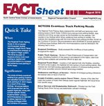 This is a small graphic capture of the front page of the Truck Parking Study Fact Sheet