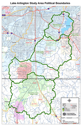 Lake Arlington Study Area - Click for a full size map