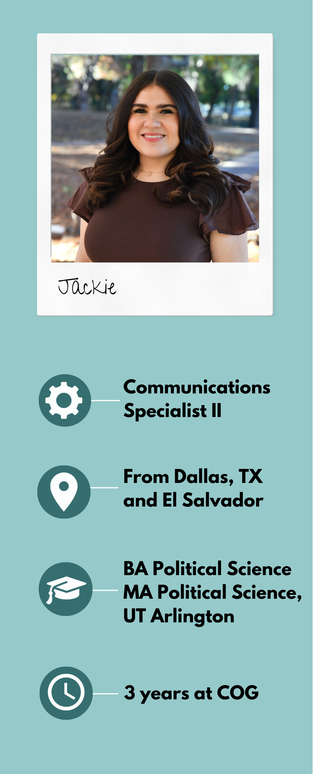 Photo of Jackie Castillo- Communications Specialist at NCTCOG