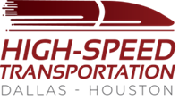 High-Speed Transportation train logo for the Dallas to Houston high speed rail linking to the Texas Central website for more information