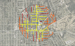 Diagram showing disconnected pedestrian facilities.