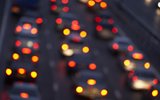 A view of congested traffic at night