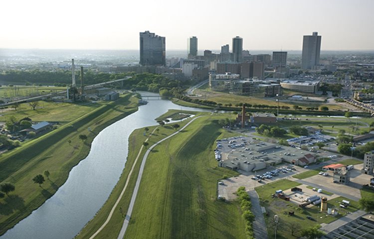 A landscape view of a city