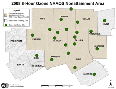Ozone Nonattainment Map