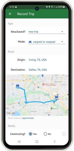 A phone displaying the Try Parking It app recording a screen
