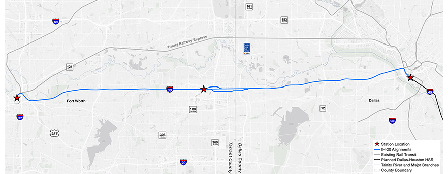 Map of HST Corridor south of 121