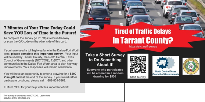 travel survey graphic for more information please contact Mr. Zhen Ding at (817)-695-9276