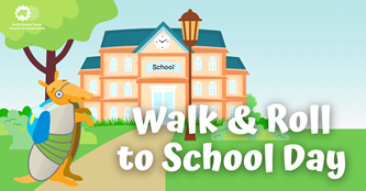 armadillo walking to school