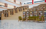 A library with rows of books