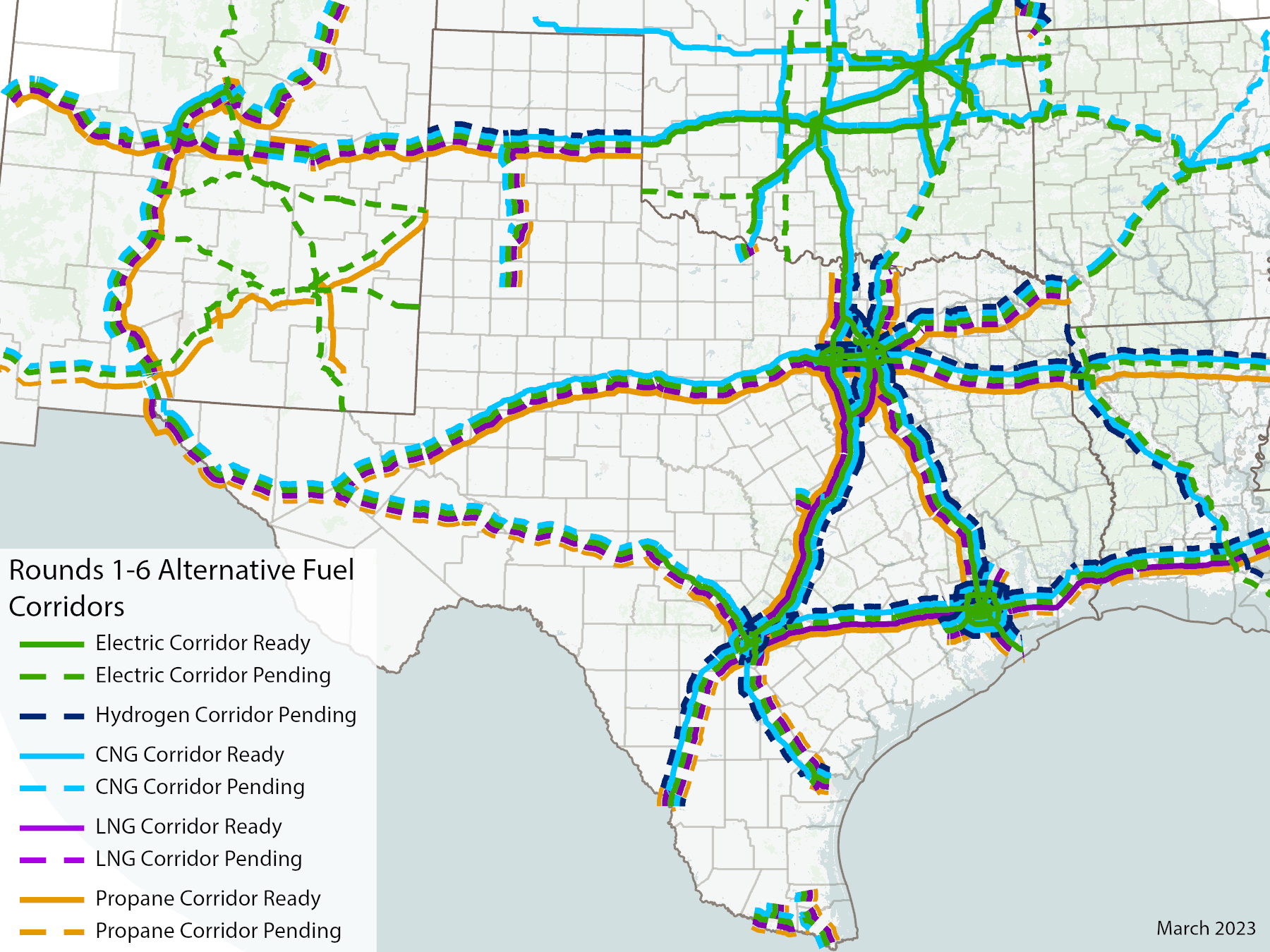Map of Alternative Fuel Corridors
